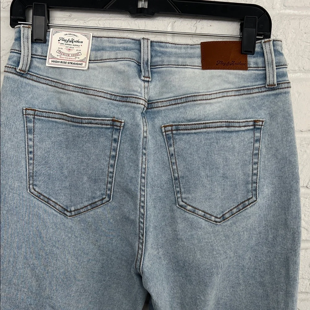 Flag & Anthem Blue Straight Leg Jeans Classic Style - Picture 5 of 12